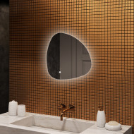 54x54 cm Lustro nieregularne z podświetleniem, 54x54cm, Dual color, Włącznik dotykowy