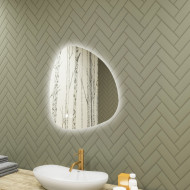 64x64 cm Lustro nieregularne z podświetleniem, 64x64cm, Dual color, Włącznik dotykowy, Mata grzewcza