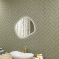 64x54 cm Lustro łazienkowe z oświetleniem, 64x54cm, Dual color, Włącznik dotykowy