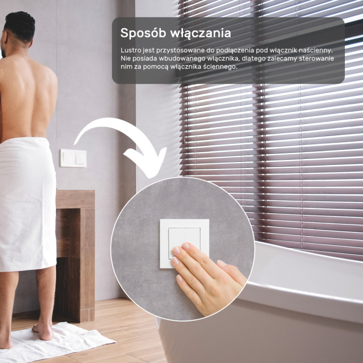 80x80 cm Okrągłe Lustro Łazienkowe Podświetlane 80cm z ciepłą barwą 3000K