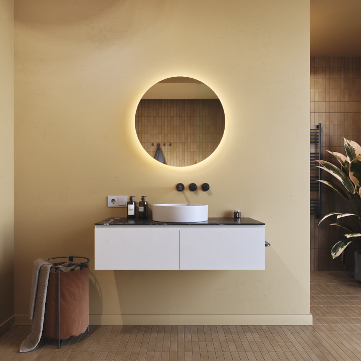 70x70 cm Okrągłe Lustro Łazienkowe Podświetlane 70cm z zimną barwą LED 7000K