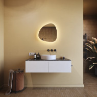 54x54 cm Lustro nieregularne podświetlane dekoracyjne LED 54x54cm z zimną barwą LED 7000K