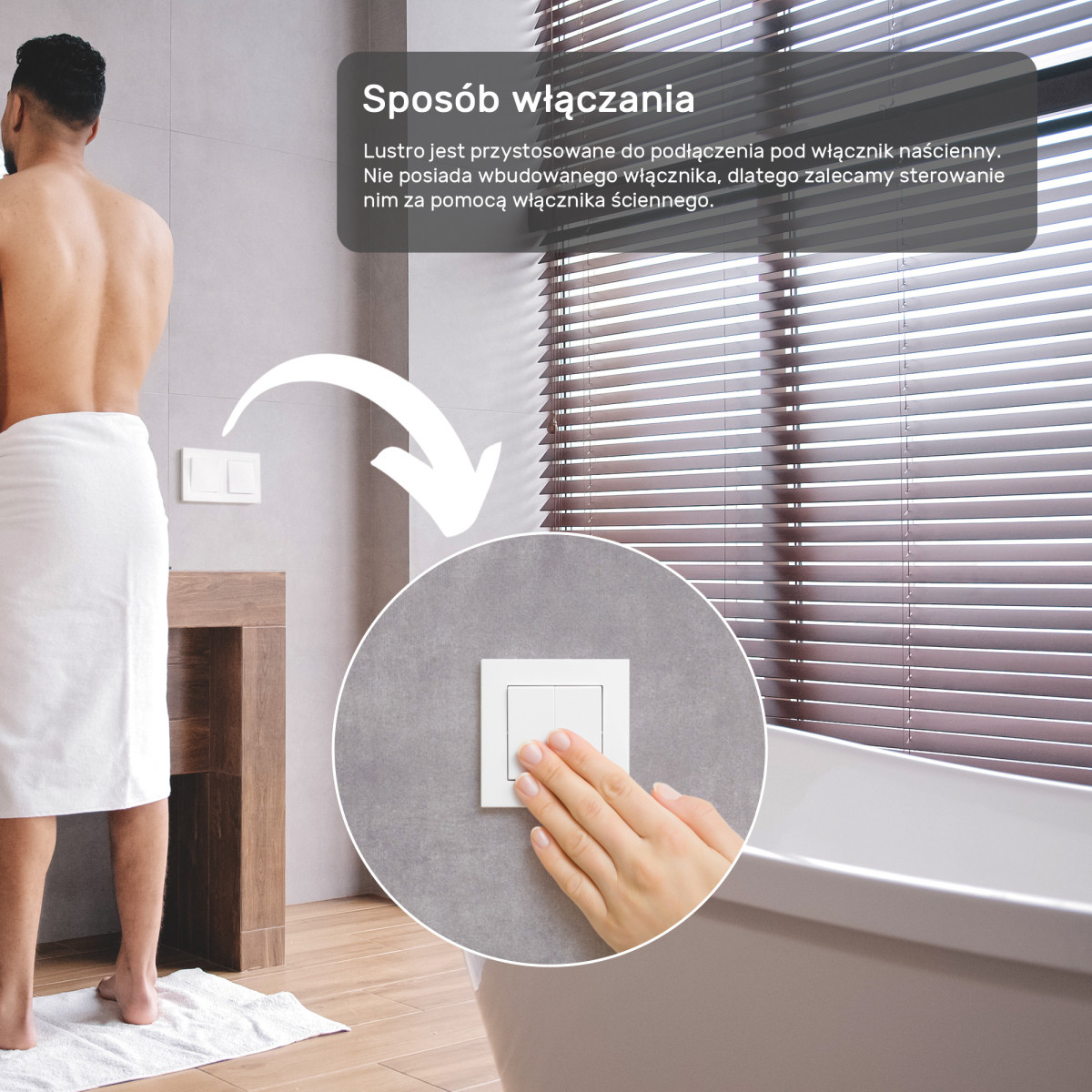 54x54 cm Lustro nieregularne podświetlane dekoracyjne LED 54x54cm z ciepłą barwą 3000K