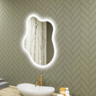 74x94 cm Lustro nieregularne z podświetleniem, 74x94cm, Dual color, Włącznik dotykowy