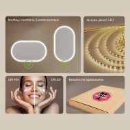 120x70 cm Podświetlane lustro do łazienki, 120x70cm, Dual color, Włącznik dotykowy