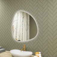 84x84 cm Lustro nieregularne z podświetleniem, 84x84cm, Dual color, Włącznik dotykowy