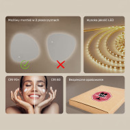 84x84 cm Lustro nieregularne z podświetleniem, 84x84cm, Dual color, Włącznik dotykowy