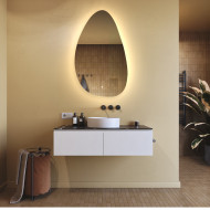 64x104 cm Lustro nieregularne z podświetleniem, 64x104cm, Dual color, Włącznik dotykowy