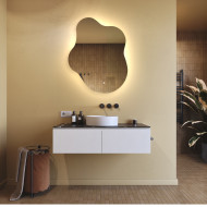 74x94 cm Lustro nieregularne z podświetleniem, 74x94cm, Dual color, Włącznik dotykowy