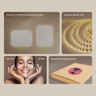 80x60 cm Zaokrąglone lustro do łazienki z oświetlenim LED, 80x60cm, Dual color, Włącznik dotykowy