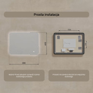 80x60 cm Zaokrąglone lustro do łazienki z oświetlenim LED, 80x60cm, Dual color, Włącznik dotykowy