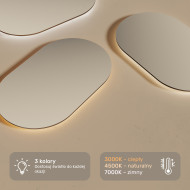 80x50 cm Podświetlane lustro do łazienki, 80x50cm, Dual color, Włącznik dotykowy