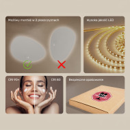 114x84 cm Lustro nieregularne z podświetleniem, 114x84cm, Dual color, Włącznik dotykowy, Mata grzewcza