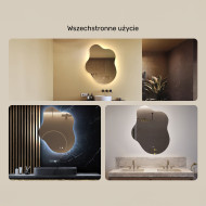 74x94 cm Lustro nieregularne z podświetleniem, 74x94cm, Dual color, Włącznik dotykowy, Mata grzewcza
