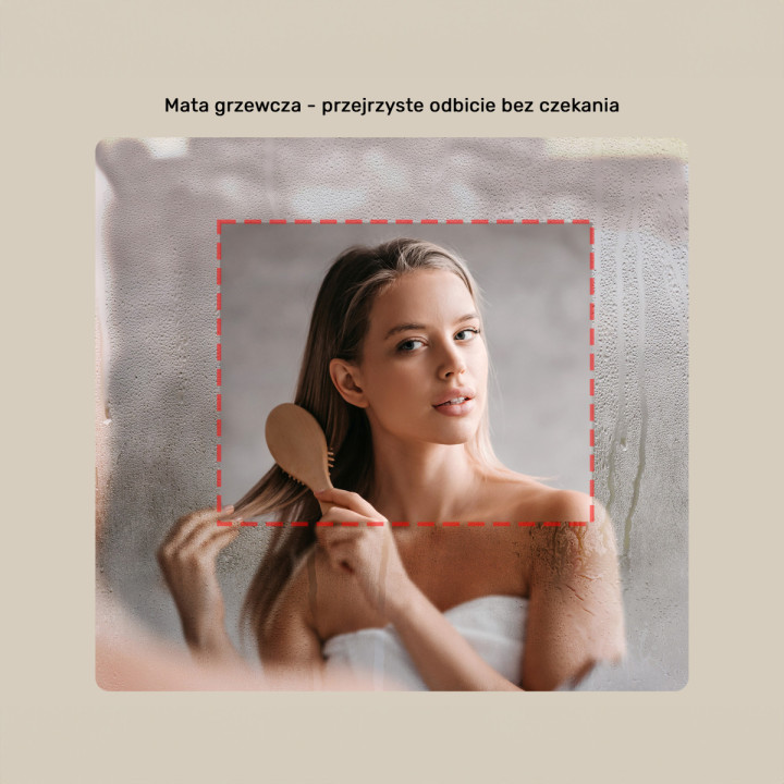 100x70 cm Zaokrąglone lustro do łazienki z oświetlenim LED, 100x70cm, Dual color, Włącznik dotykowy, Mata grzewcza