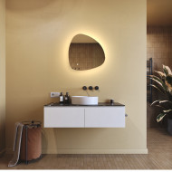 54x54 cm Lustro nieregularne z podświetleniem, 54x54cm, Dual color, Włącznik dotykowy