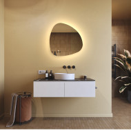 64x64 cm Lustro nieregularne z podświetleniem, 64x64cm, Dual color, Włącznik dotykowy