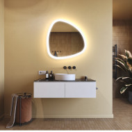 74x74 cm Lustro nieregularne z podświetleniem, 74x74cm, Dual color, Włącznik dotykowy