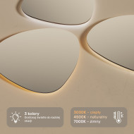 64x54 cm Lustro łazienkowe z oświetleniem, 64x54cm, Dual color, Włącznik dotykowy