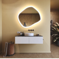 104x94 cm Lustro łazienkowe z oświetleniem, 104x94cm, Dual color, Włącznik dotykowy