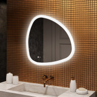 84x84 cm Lustro nieregularne z podświetleniem, 84x84cm, Dual color, Włącznik dotykowy, Mata grzewcza