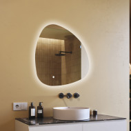 84x84 cm Lustro nieregularne z podświetleniem, 84x84cm, Dual color, Włącznik dotykowy