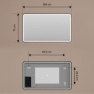 Zaokrąglone lustro z podświetleniem LED - 120x70/70x120 cm w czarnej aluminiowej ramie